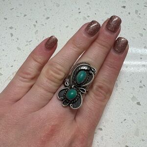 Sunshine Reeves Navajo Sterling Silver and Turquoise Statement Ring